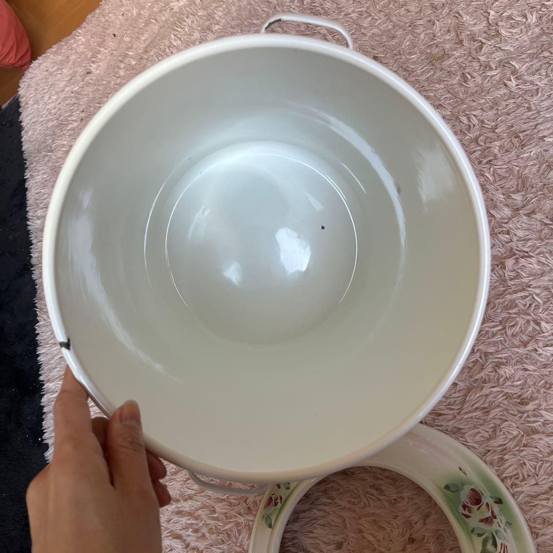 花柄陶器ごみ箱 中型イマン