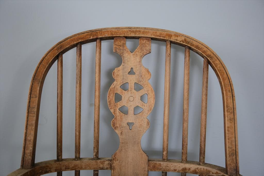 英国アンティーク木製ウインザーアームチェア/肘掛けイス/ダイニング(92-93