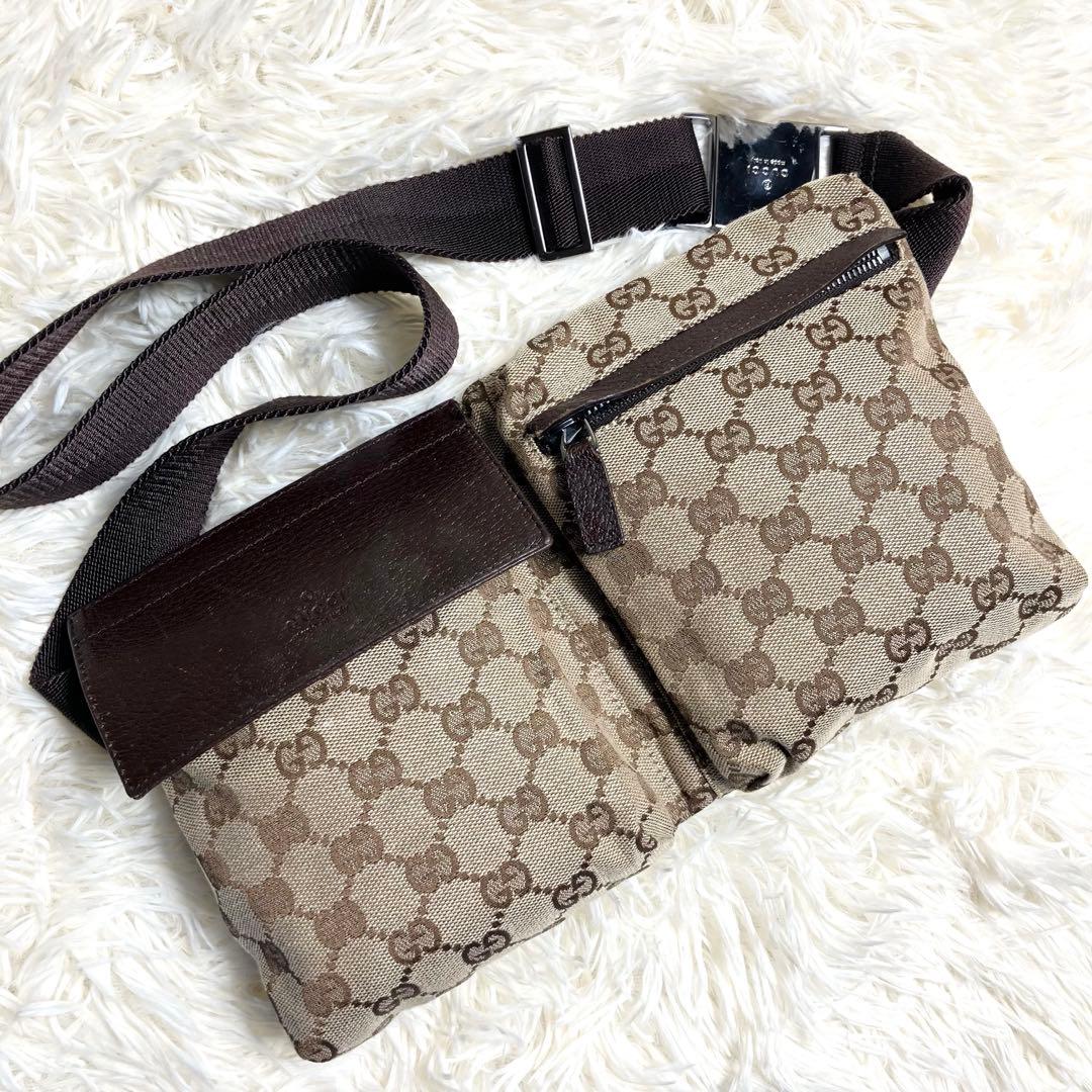 【美品】GUCCI＊ウエストバッグ GGキャンバス クロスボディ
