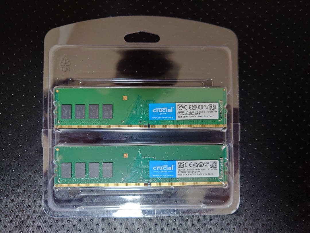 Crucial　DDR4 3200MHz メモリ 16GB（8GB×2）