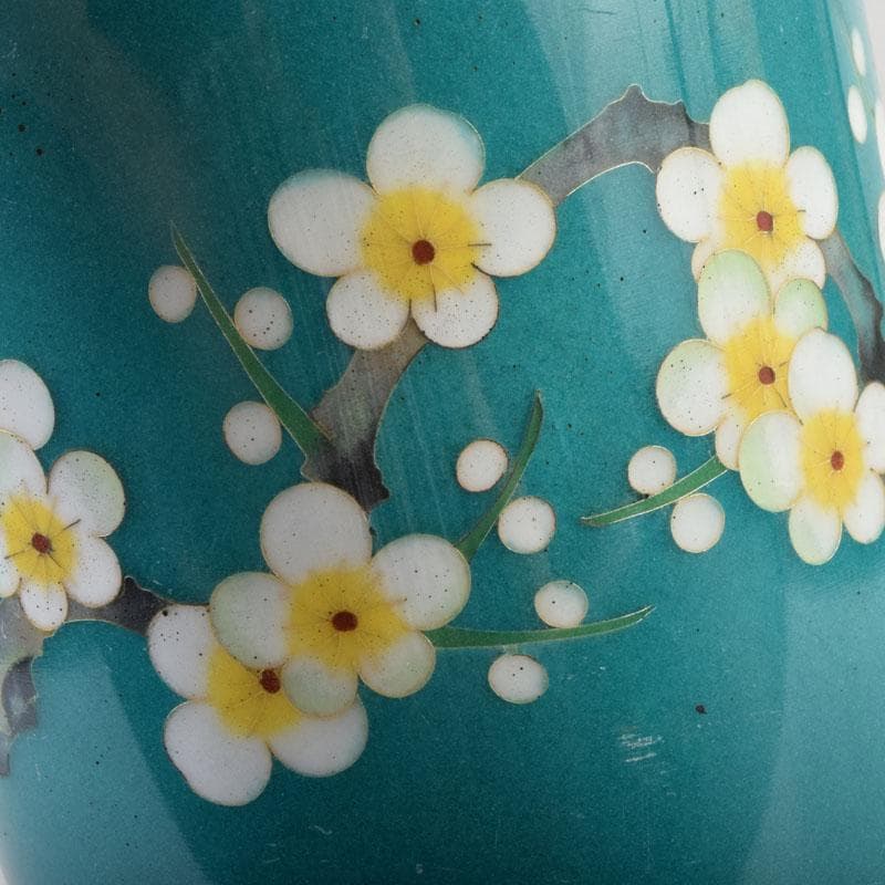 七宝焼　花文　花瓶　V　9050