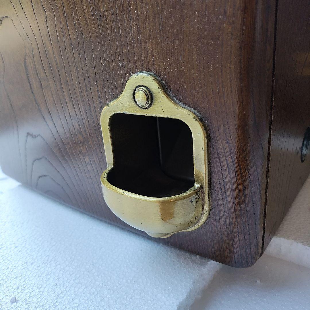 浪漫電話 KT４-FN レトロ アンティーク電話 ダイヤル式 木製 ブラウン