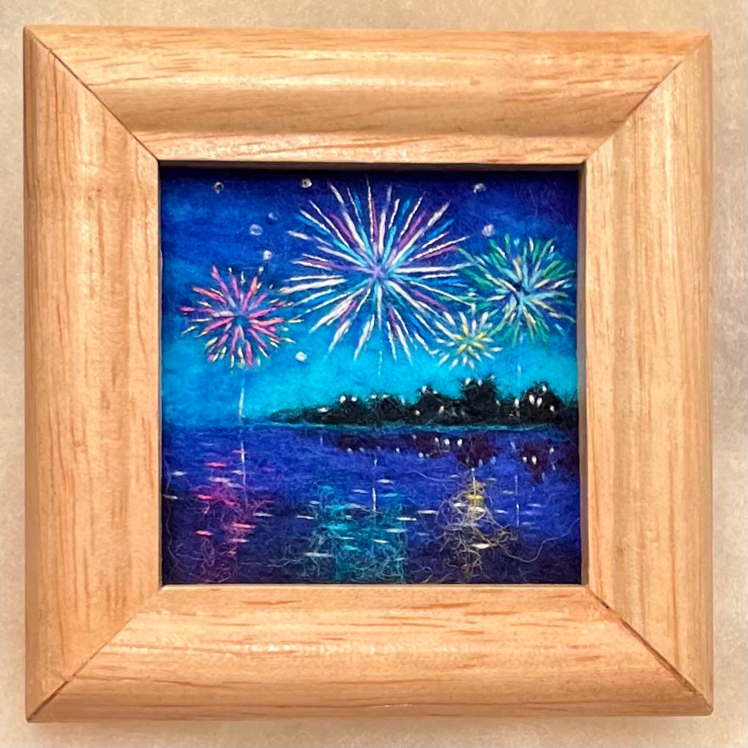 柴女 羊毛フェルト絵画フレーム付き3点おまとめ