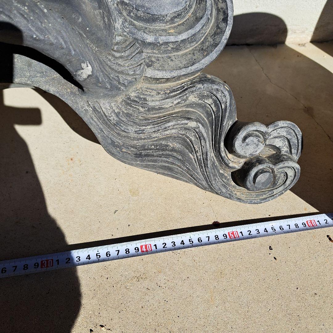 古い大きな鬼瓦　川土キ　魔よけ　工芸品