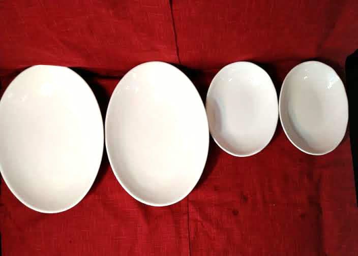 ♥20日まで特別限定♦超特大３１cm卵型大長皿♦約２０cm卵型中皿♦2種類6皿