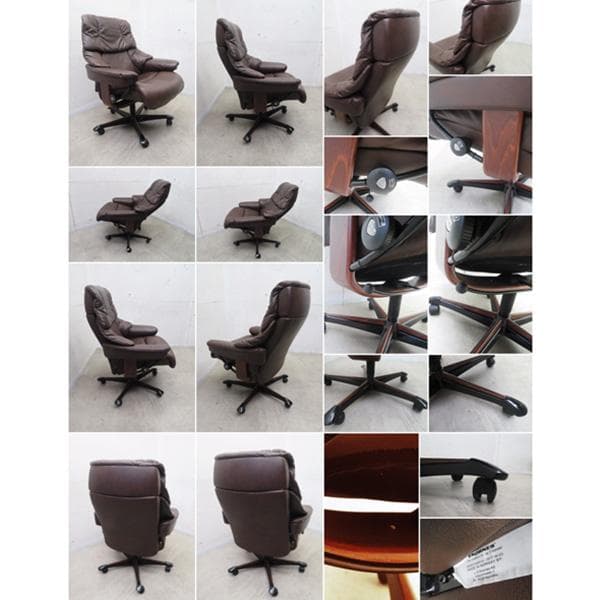 展示品■総革■エコーネス■ストレスレス■レノ■35万■キャスターチェア■