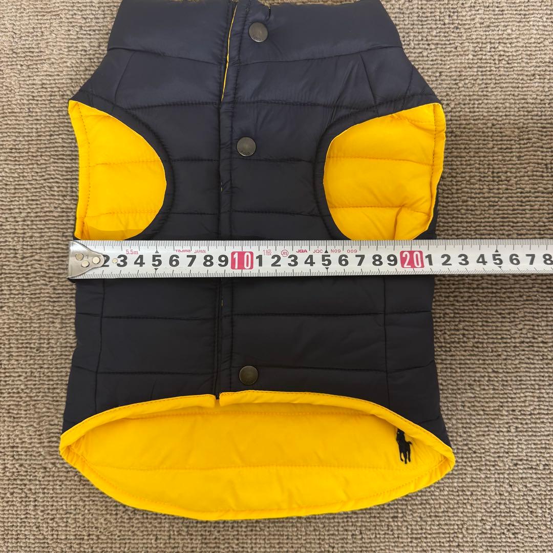 ポロラルフローレン 犬服 ダウンベスト リバーシブル ネイビー イエロー 美品