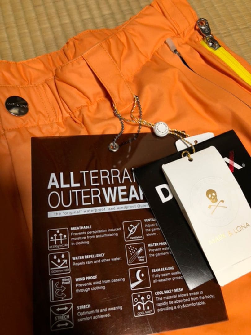 新品 マークアンドロナ レインウェア パンツ オレンジ XL