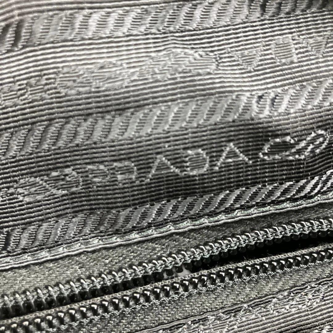 美品‼️【プラダ】ショルダーバッグ　テスートナイロン　レザー　裏地総柄　三角ロゴ