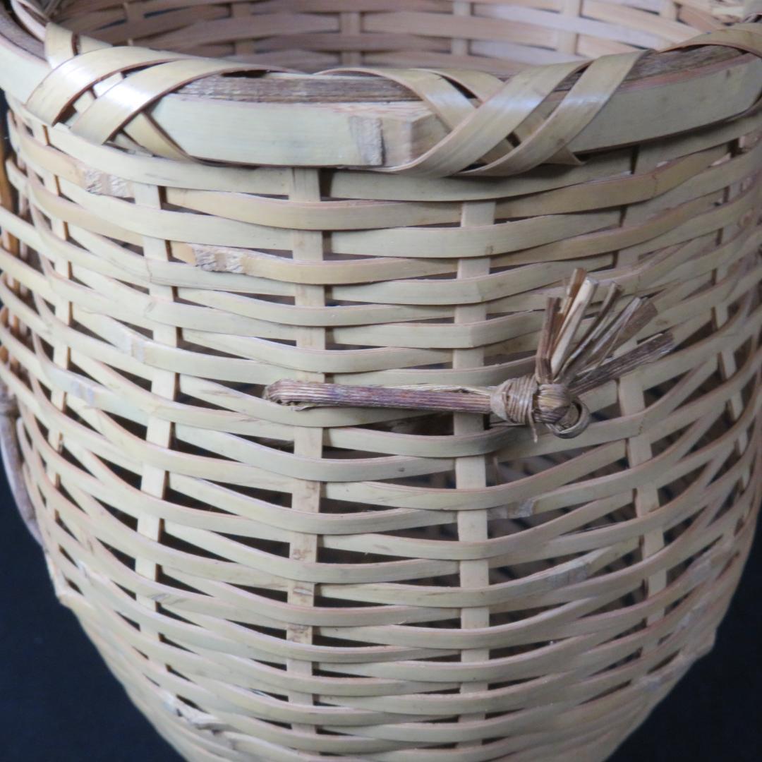 竹篭 掛花 花器 茶道具 飾り 魚籠