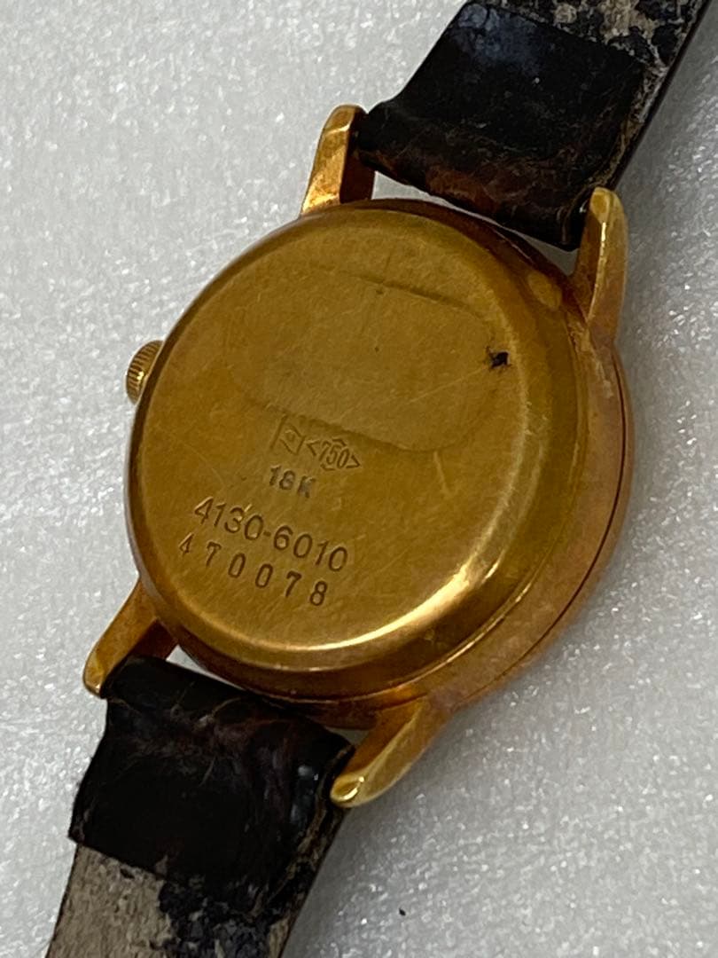 3-2253 SEIKO クォーツ18K 4130-6010レディース腕時計