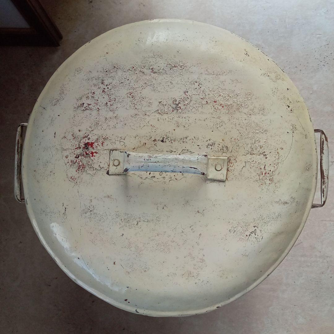 ◆廃盤◆美品 ドラム缶 Ｌサイズ ヴィンテージ ダストボックス 蓋付き ゴミ箱