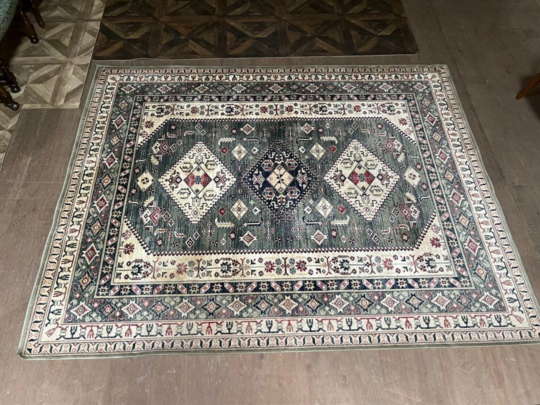 未使用 ペルシャ風 ラグ 絨毯 カーペット  レーヨン