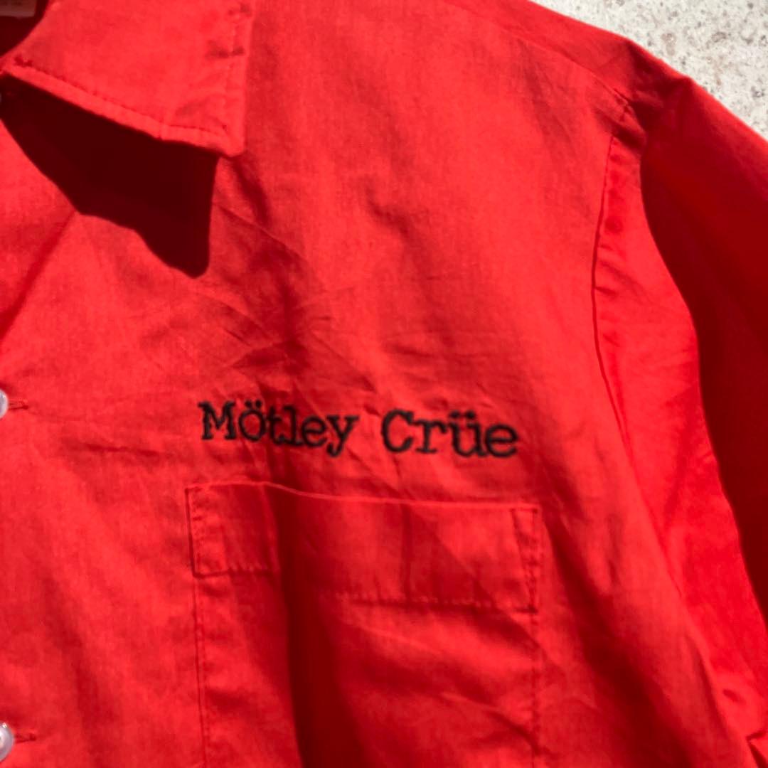 80s Motley Crue ロゴ刺繍半袖シャツ　モトリークルー　ヴィンテージ