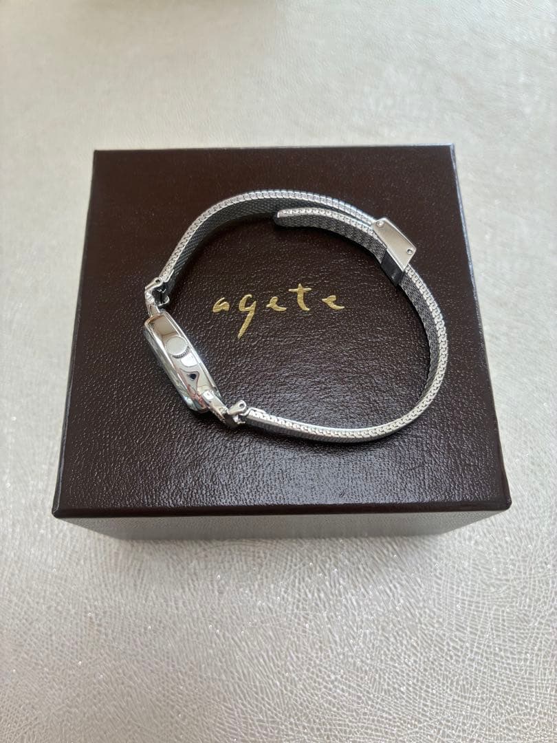 美品agete オーバルフェイスジュエリーウォッチシルバー販売証明書付き 19万