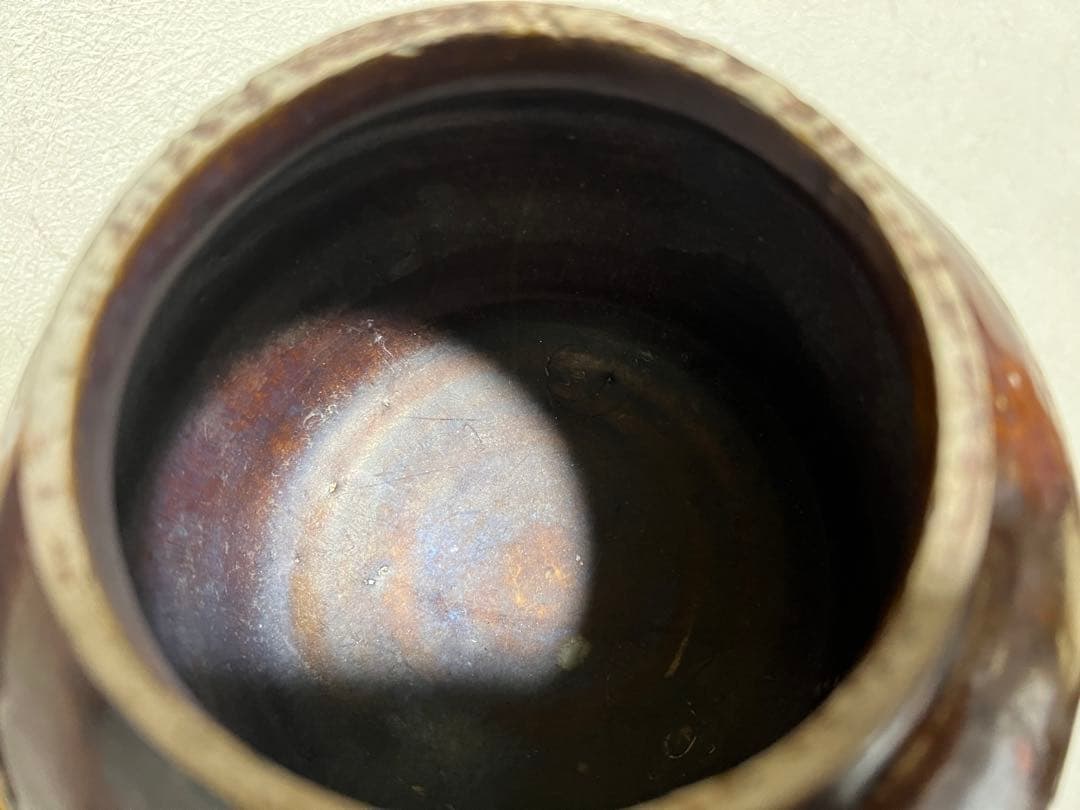 李朝 面取 小壺 飴釉 卯の浮 花入 鑑賞陶器 朝鮮 高麗 骨董 古美術