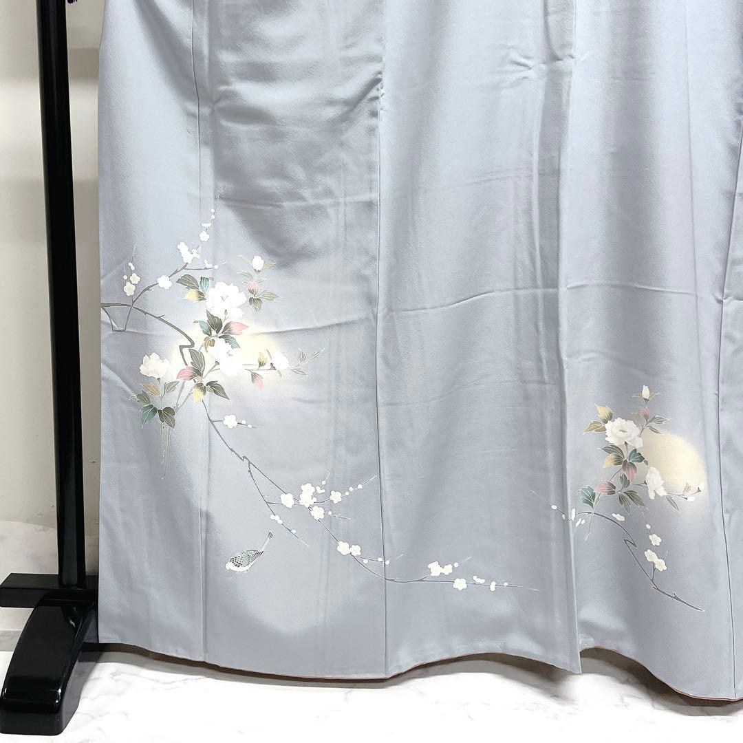 作家もの　付け下げ　牡丹　梅花　友禅染　鳥　着物　026k