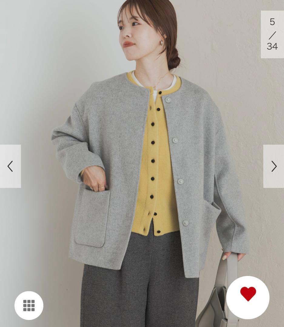 新品タグ付◆ GRAY DOORS ウールリバーノーカーラミドルコート