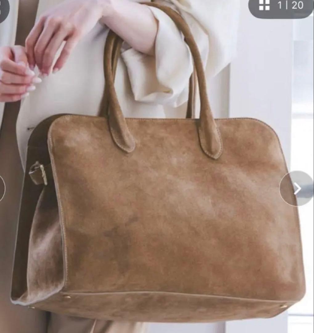 Milosミロススエードトートバッグボストン小旅行普段美品定価33000円秋冬春