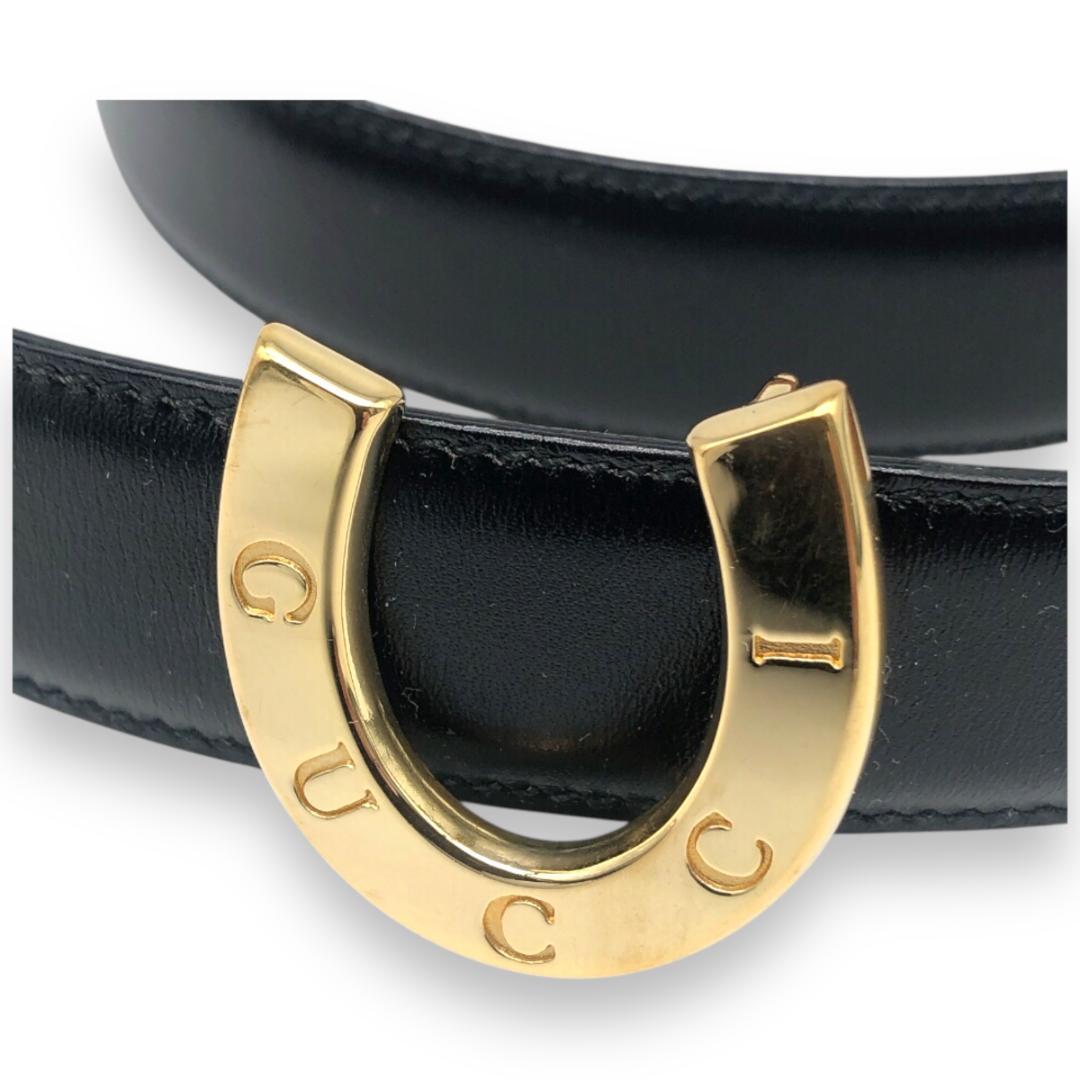 【美品】グッチ ホースシュー リバーシブル ベルト ゴールド ブラック ブラウン