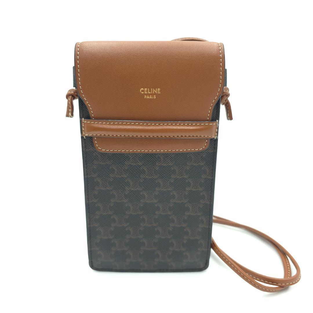 未使用 CELINE セリーヌ トリオンフ スマホショルダー モバイルポーチ