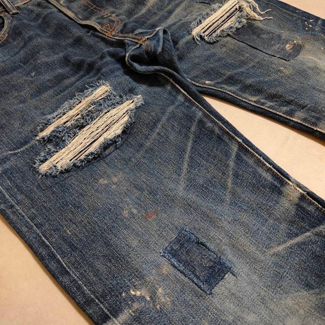 ビンテージ リーバイス 501 グランジデニム ダメージ パッチワーク w32