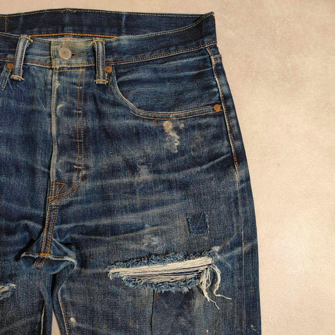 ビンテージ リーバイス 501 グランジデニム ダメージ パッチワーク w32