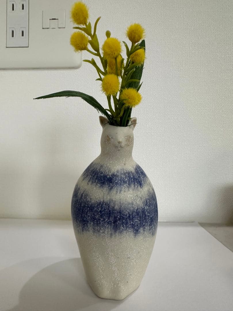 長谷川風子　一輪挿し　ネコ　猫　花瓶　ねこ